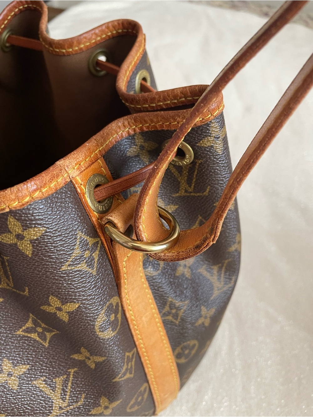 Vintage 1995 Louis Vuitton Petite Noe Monogram Canvas Bucket Bag Shoulder Bag - Picture 14 of 17